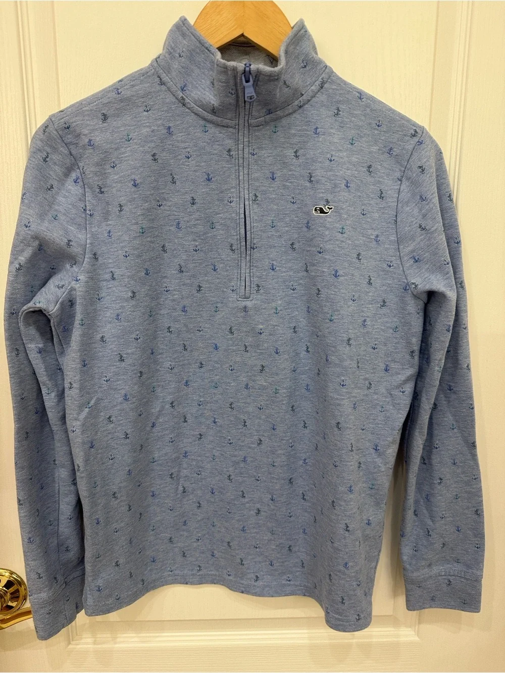 Vineyard Vines  Light Blue Anchor Half-Zip Pullover
